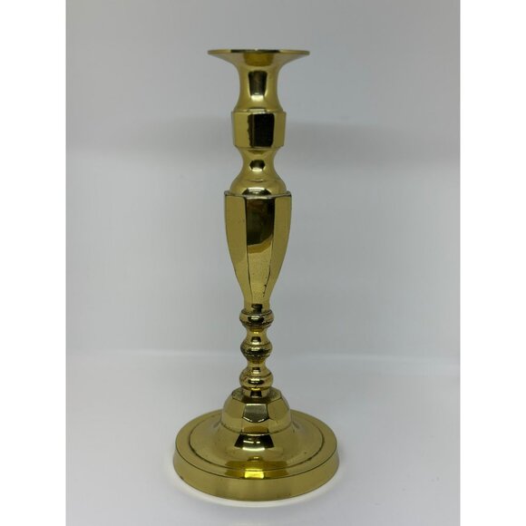 VTG Brass Candlestick Holder 11"x4.5 Ornate Patina Home Decor MCM Hollywood - Picture 6 of 9